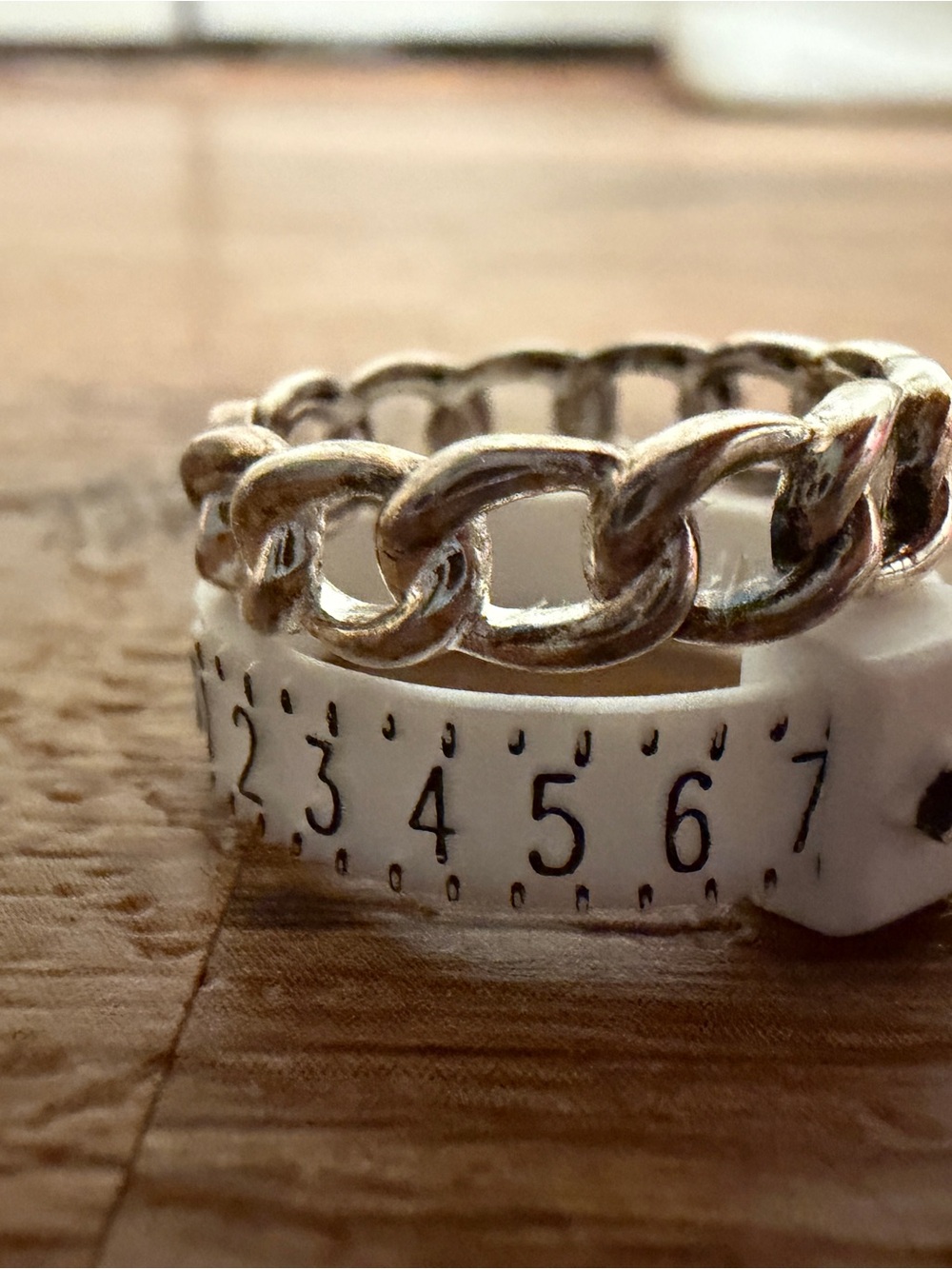 Silver Tone Chain Link Ring